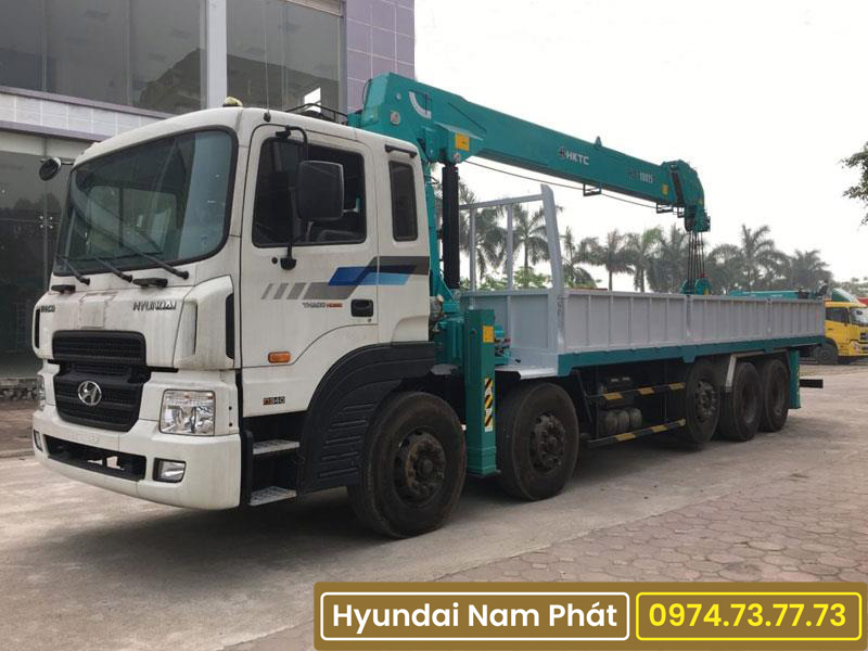 Xe tải Hyundai HD360 5 Chân Gắn Cẩu HKTC 10 Tấn